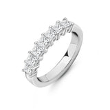 Princess Cut Claw Set 7 Stone Ring 1.00ct