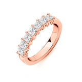 Princess Cut Claw Set 7 Stone Ring 1.00ct