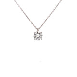 18ct Gold/Platinum Round Brilliant Cut Diamond Claw Set Classic Pendant