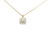 18ct Gold/Platinum Round Brilliant Cut Diamond Claw Set Classic Pendant