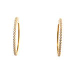18ct Gold Round Brilliant Cut Diamond Rub-Over Hoop Earrings
