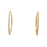 18ct Gold Round Brilliant Cut Diamond Rub-Over Hoop Earrings
