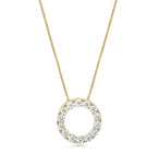 18ct Gold Round Brilliant Cut Diamond Claw Set 'Circle of Life' Pendant