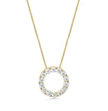 18ct Gold Round Brilliant Cut Diamond Claw Set 'Circle of Life' Pendant