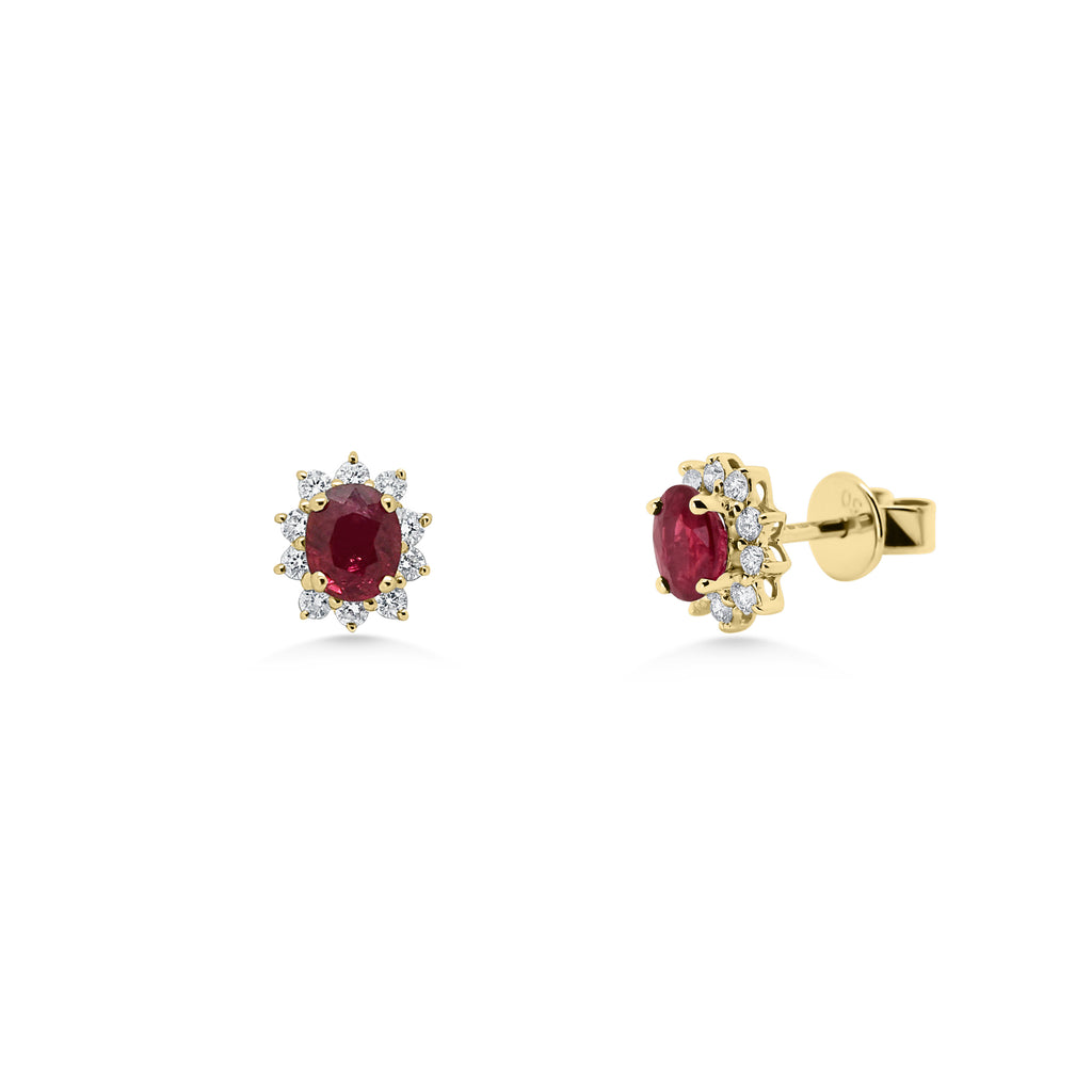 RUBY HEART HALO STUDS – SHAY JEWELRY