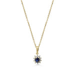 18ct Gold Oval Cut Sapphire Cluster Pendant
