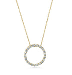 18ct Gold Round Brilliant Cut Diamond Micro Set 'Circle of Life' Pendant