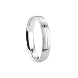 Satin Polished Centre Groove Court Band - Jade Wedding Rings