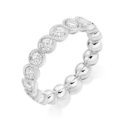 Round Brilliant Cut Swirl Rub-Over Set Full Eternity Ring 2.00ct