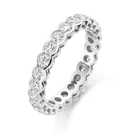 Round Brilliant Cut Rub-Over Set Full Eternity Ring 2.00ct