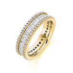 Round & Baguette 3 Row Ring 2.60ct Full - Jade Wedding Rings