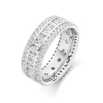 Round & Baguette 3 Row Ring 2.50ct Full - Jade Wedding Rings