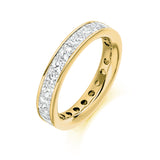 Princess Cut Channel Set Full Eternity Ring 4.00ct