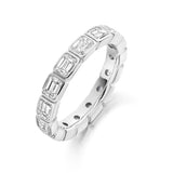 Emerald Cut Rubover 3.00ct Full - Jade Wedding Rings