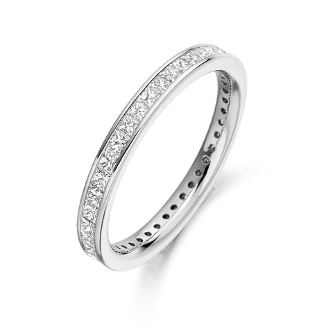 Princess Cut Channel Set Full Eternity Ring 1.10ct