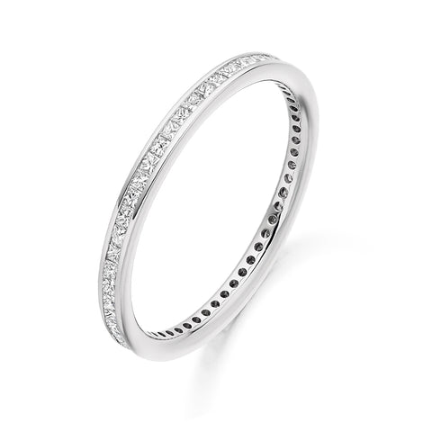 Princess Cut Channel Set Full Eternity Ring 0.50ct