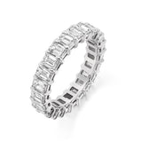 Emerald Cut Claw Set 4.30ct Full - Jade Wedding Rings