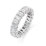 Emerald Cut Claw Set 6.50ct Full - Jade Wedding Rings