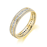 Round & Baguette 3 Row Ring 1.20ct Full - Jade Wedding Rings