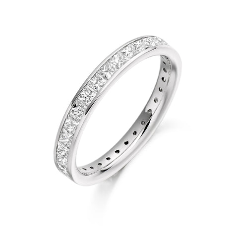 Princess Cut Channel Set Full Eternity Ring 1.60ct