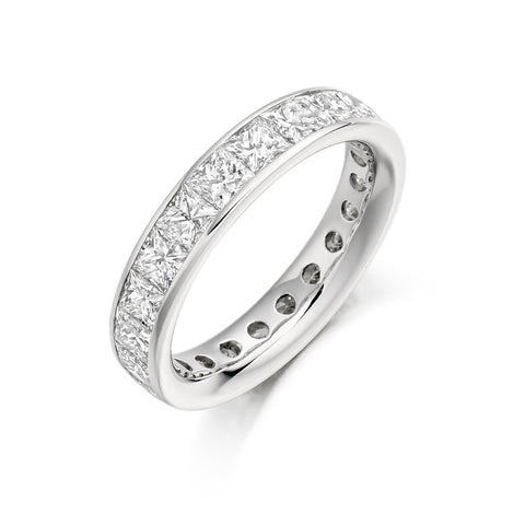 Princess Cut Channel Set Full Eternity Ring 3.30ct