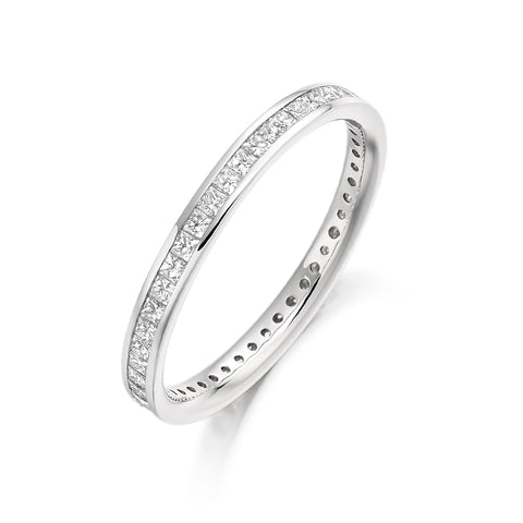 Princess Cut Channel Set Full Eternity Ring 0.75ct