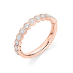 Round Brilliant Cut Swirl Rub-Over Set Half Eternity Ring 0.75ct