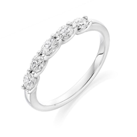 Oval Cut 5 Stone Ring 0.50ct - Jade Wedding Rings