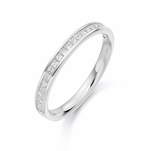 Princess Cut Channel Set Half Eternity Ring 0.33ct