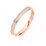 Princess Cut Channel Set Half Eternity Ring 0.33ct