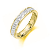 Princess Cut Channel Set Half Eternity Ring 1.50ct