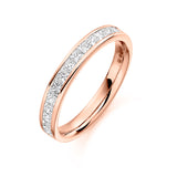 Princess Cut Channel Set Half Eternity Ring 0.75ct