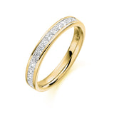 Princess Cut Channel Set Half Eternity Ring 0.75ct