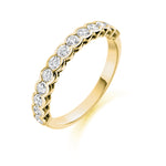 Round Brilliant Cut Rub-Over Set Half Eternity Ring 0.75ct