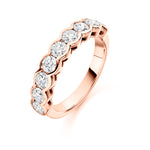 Round Brilliant Cut Rub-Over Set Half Eternity Ring 1.50ct