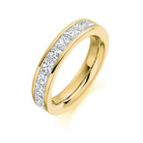 Princess Cut Channel Set Half Eternity Ring 2.00ct