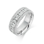 Round & Baguette 3 Row Ring 1.30ct Half - Jade Wedding Rings