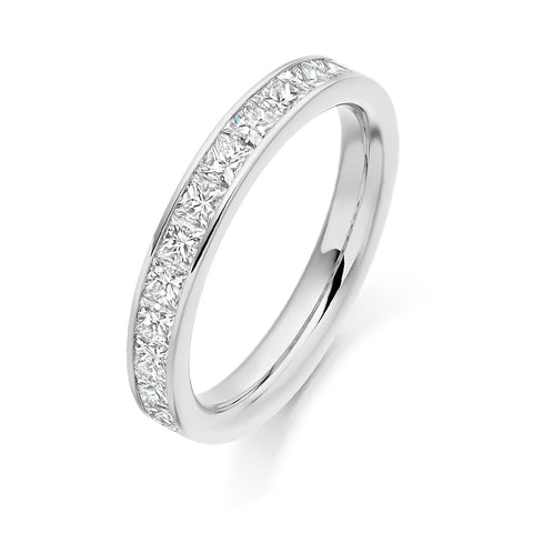 Princess Cut Channel Set Half Eternity Ring 1.00ct