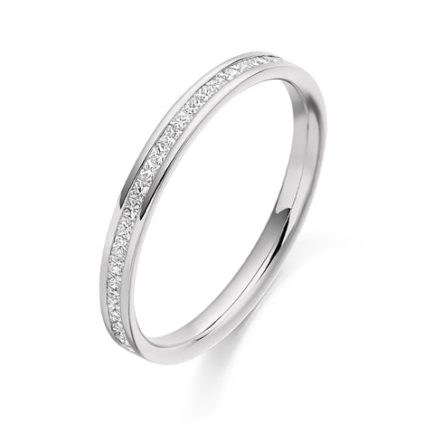 Princess Cut Channel Set Half Eternity Ring 0.25ct