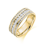Round & Baguette 3 Row Ring 1.30ct Half - Jade Wedding Rings