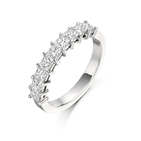 Princess Cut Claw Set 9 Stone Ring 1.00ct