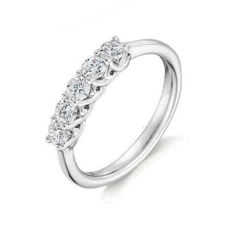 Crossover 5 Stone Ring 0.65ct - Jade Wedding Rings