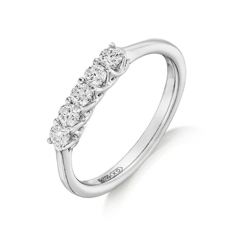 Crossover 5 Stone Ring 0.35ct - Jade Wedding Rings