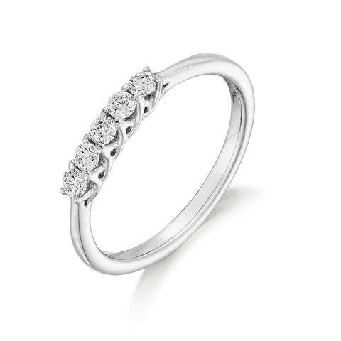Crossover 5 Stone Ring 0.25ct - Jade Wedding Rings